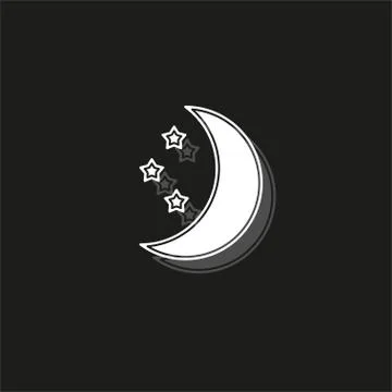 Moon star vector icons set. night sleep isolated Illustrazione stock