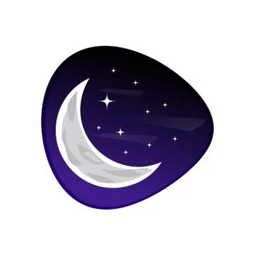 Moon with starrs illustration Stock Illustration