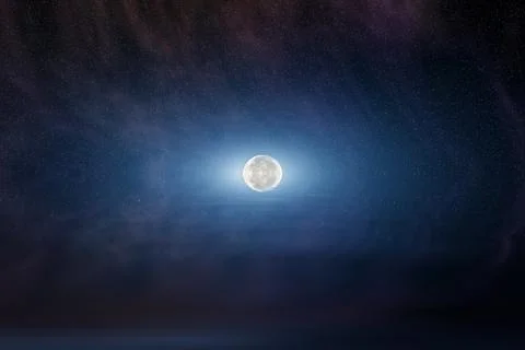 Moon in starry night sky 库存照片