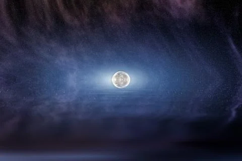 Moon in starry night sky Fotos Stock