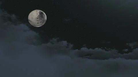 Moon in the Starry Sky Stock Footage 93137147