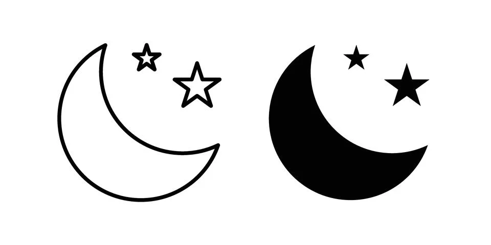 Moon stars icon vector design illustrations Stock Illustration