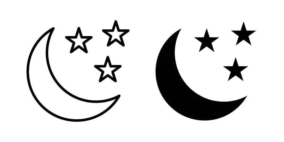 Moon stars icon vector editable eps10 Ilustração Stock