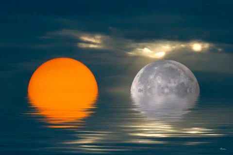 Moon &amp; sun Ilustração Stock