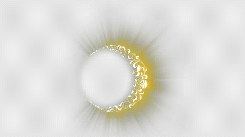 Moon sun ray flourish loop Animation video transparent background with alph.. Stock Footage 237439954