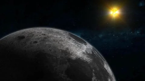 Moon sun on space galaxy Stock Illustration