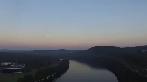 Moon at Sunrise Long Stock Footage 69234083