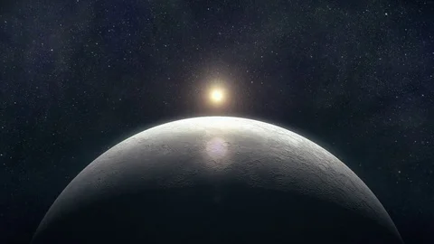 Moon Sunrise from Space 3D 動画素材 75450808