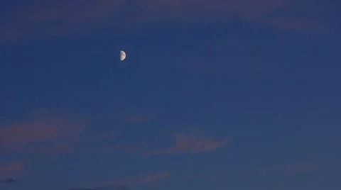 The moon at sunset Stock Footage 53149042