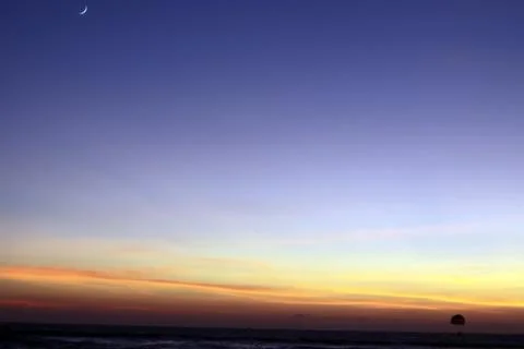 Moon at sunset Stock Photos