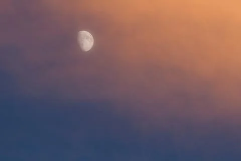 Moon at sunset Foto stock