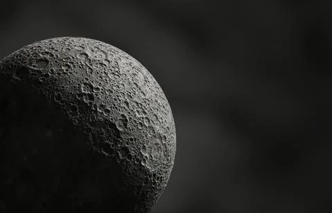 Moon surface on black background Stock Illustration