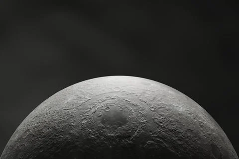Moon surface on black background Stock Illustration