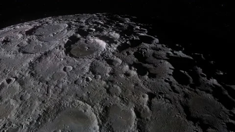 Moon Surface Close-Up - Craters Of The Moon. Space Stock Footage 225320100