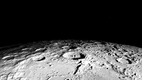Moon Surface Close Up Dark Space Background 4K Video 스톡 동영상 332481600