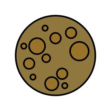Moon surface with craters icon design vector illustration Stock Illustration