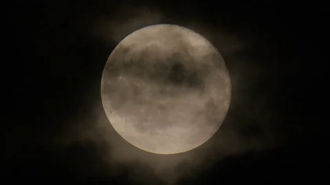 The moon surface on the foggy background. close up view Stock Footage 80859495