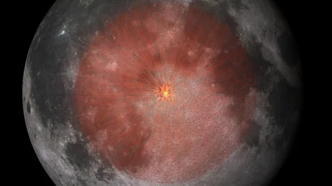 Moon Surface Gets Liquefied by High Speed Impact of Stellar Core Fragment Stock Footage 89934243
