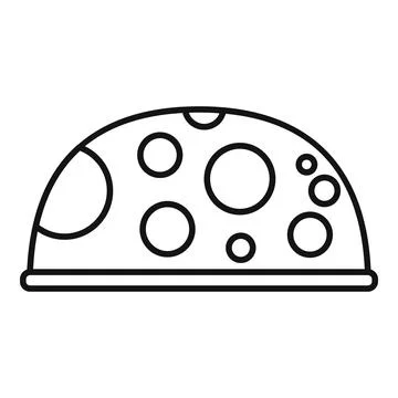 Moon surface icon showing lunar landscape with craters Stock Illustration