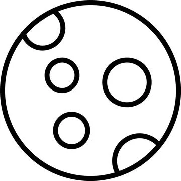 Moon Surface Line Icon Design Stock Illustration