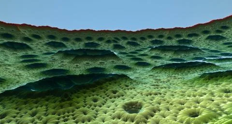 Moon surface or alien planet with craters 3d rendering Stock Illustration