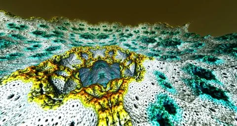 Moon surface or alien planet with craters 3d rendering Illustrazione stock