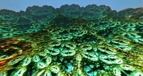 Moon surface or alien planet with craters 3d rendering Stock Illustration