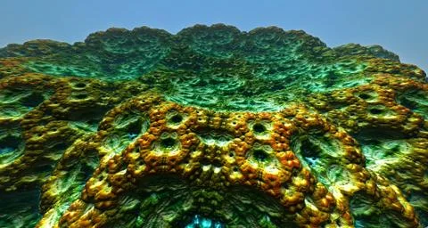 Moon surface or alien planet with craters 3d rendering Ilustración de archivo