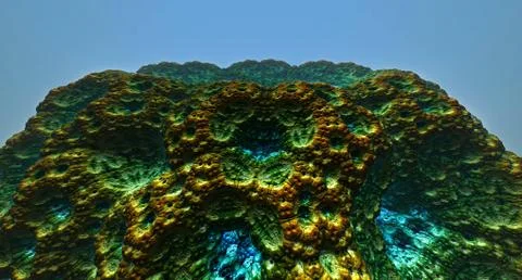 Moon surface or alien planet with craters 3d rendering Stock-Illustration