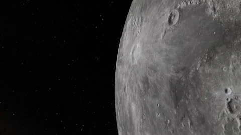 Moon Surface Orbital Flyover from Low Lunar Orbit 4K CGI 스톡 동영상 342768248