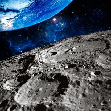 Moon surface photo. Elements of this image furnished by NASA Stock Illustration