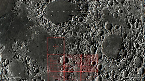 Moon surface scanned by orbital space satellite. Furnished by NASA Stock Footage 124833679