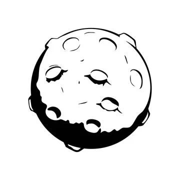 Moon surface silhouette vector. moon icon, sign and symbol. Stock Illustration