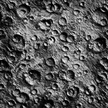 Moon surface texture with gray craters with black vignette Stock Illustration