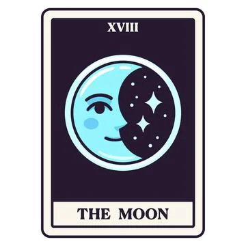 The Moon Tarot card Stock Illustration