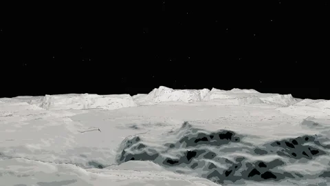 Moon terrain landscape in cartoon sci fi Stock Footage 131387225