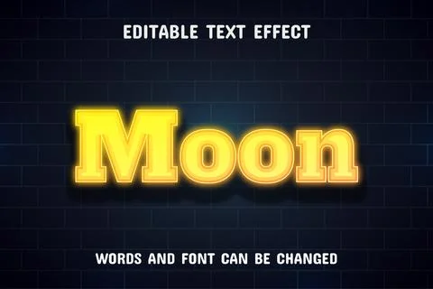 Moon text - neon text effect Stock Illustration
