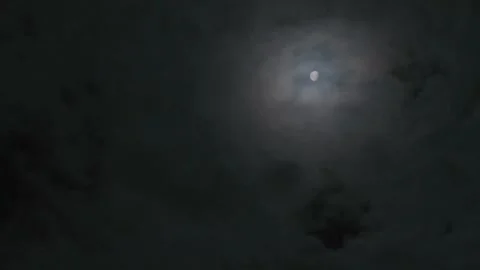 Moon through the clouds Stock Footage 219764721