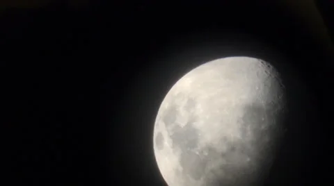 Moon Through Telescope 02a Stock Footage 39985131