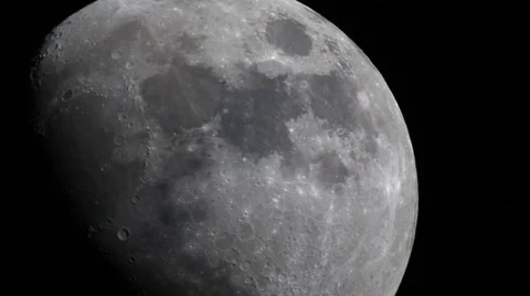 The Moon through a telescope Stock Footage 56852901