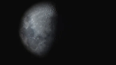 The moon through a telescope Stock Footage 78741320