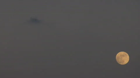 Moon time laps. At the sunset.  Stock Footage 760634