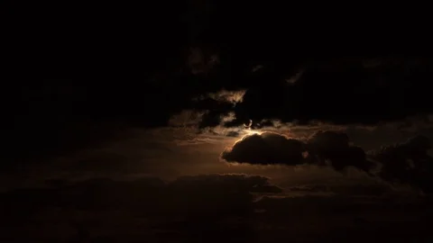 Moon Timelapse behind clouds Stock Footage 75958207