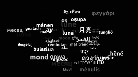 Moon Translated in 65 Worldwide Languages Endless Looping 3d Zooming Wordclou Video stock 145202306