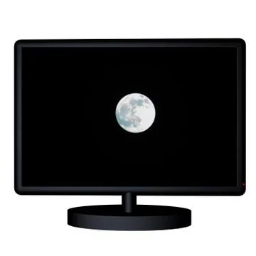 Moon on tv Foto stock
