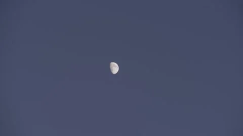 The moon in the twilight. 3/4 visible. Stock Footage 156767726
