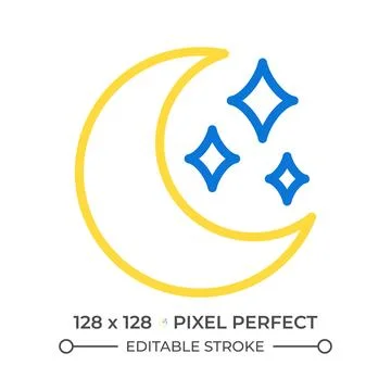 Moon two color line icon Stock Illustration
