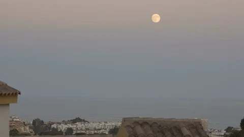 Moon under the ocean resort Stock Footage 81723632