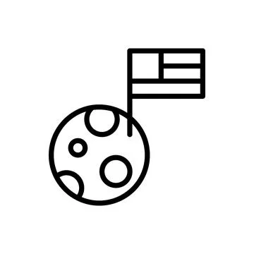 Moon USA flag icon. Simple line, outline vector elements of America icons for ui イラスト素材