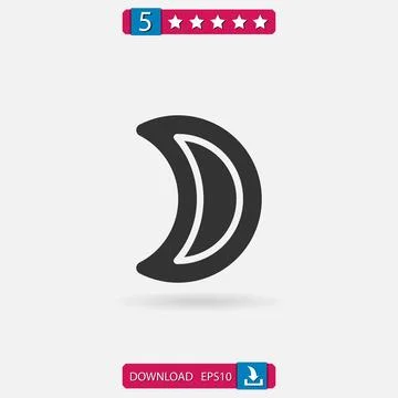 Moon vector icon Stock Illustration